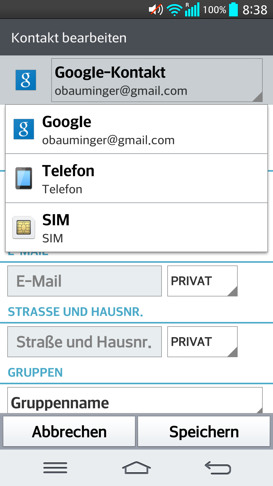 Kontakte mit Google Synchronisieren G2